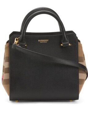 Burberry Black Leather with Vintage Check Side Panels